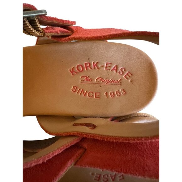 Kork-Ease Coral Suede Wedge Sandals 8M Womens Leather Upper & Man-Made Sole - Picture 4 of 6